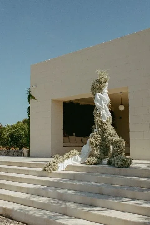An Architectural Mediterranean Wedding with Fabric-Draped Florals